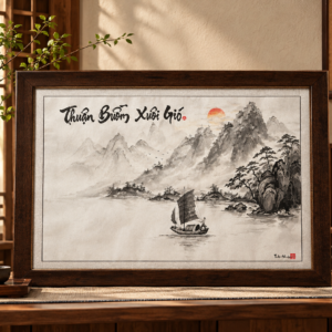 tranh-thu-phap-thuan-buom-xuoi-gio-loi-chuc-hanh-thong-thuan-loi